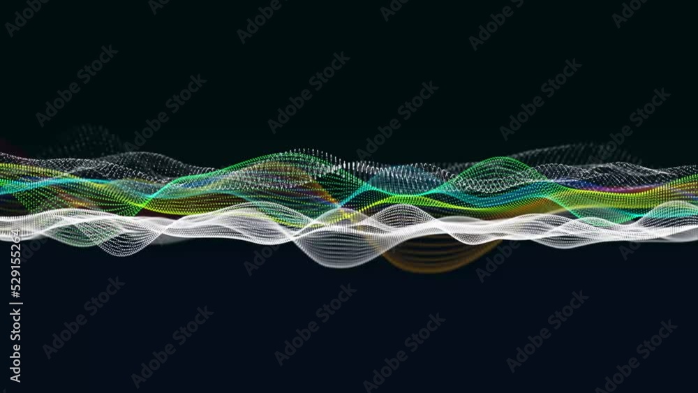 Poster digital wave background abstract title dark blue blurred animation of particle seamless.
