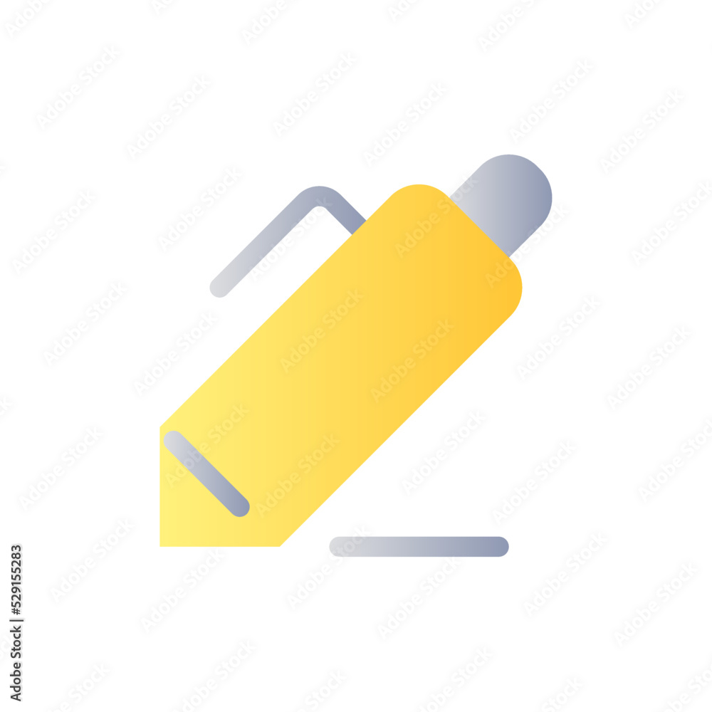 Poster note-taking flat gradient two-color ui icon. classroom activity for student. notetaking during lectu