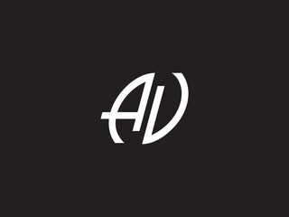 Abstract AV Logo Icon, Creative Av va Logo Letter Vector Image Design With Black and White Color For You - obrazy, fototapety, plakaty