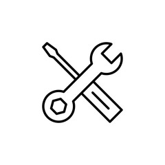 Repair tools icon for web and mobile app. tool sign and symbol. setting icon. Wrench and screwdriver. Service