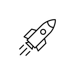 Rocket icon for web and mobile app. Startup sign and symbol. rocket launcher icon