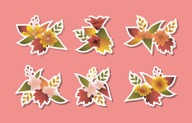 Beautiful Fallen Flower Fall Autumn Summer Sticker