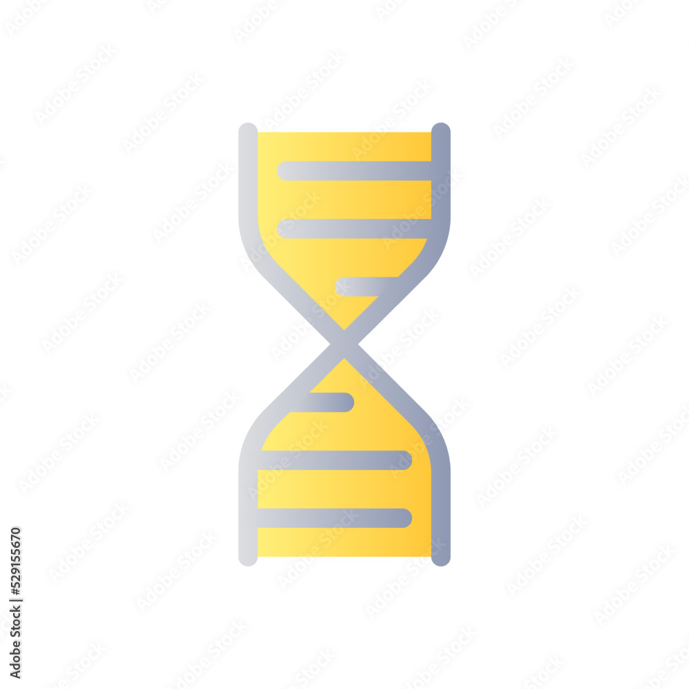 Poster dna structure flat gradient two-color ui icon. biology course. genetics exploration. science class. 