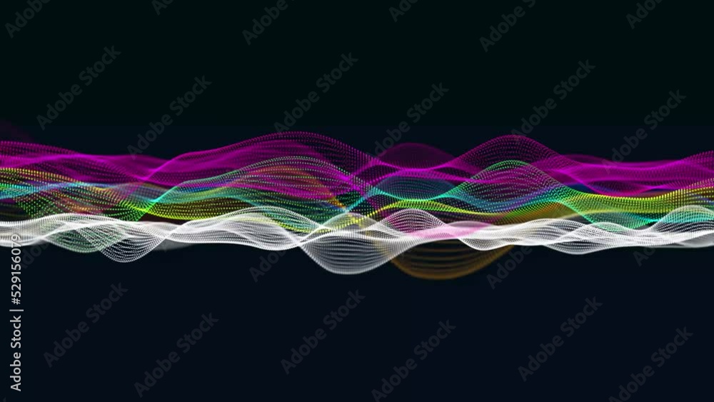 Poster digital wave background abstract title dark blue blurred animation of particle seamless.