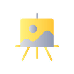 Easel stand for art class flat gradient two-color ui icon. Painting course. Art exhibition. Simple filled pictogram. GUI, UX design for mobile application. Vector isolated RGB illustration