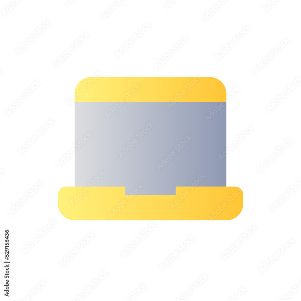 Poster laptop flat gradient two-color ui icon. device for school and college student. remote study. simple 