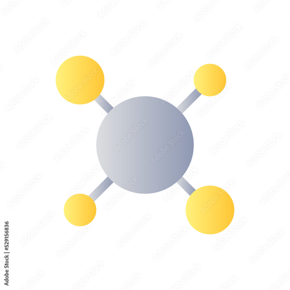 Poster structure of molecules flat gradient two-color ui icon. molecular compounds. chemistry course. simpl