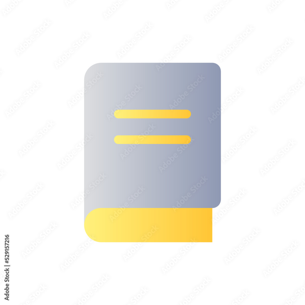 Poster Closed book flat gradient two-color ui icon. Educational material. Learning resource. School library. Simple filled pictogram. GUI, UX design for mobile application. Vector isolated RGB illustration