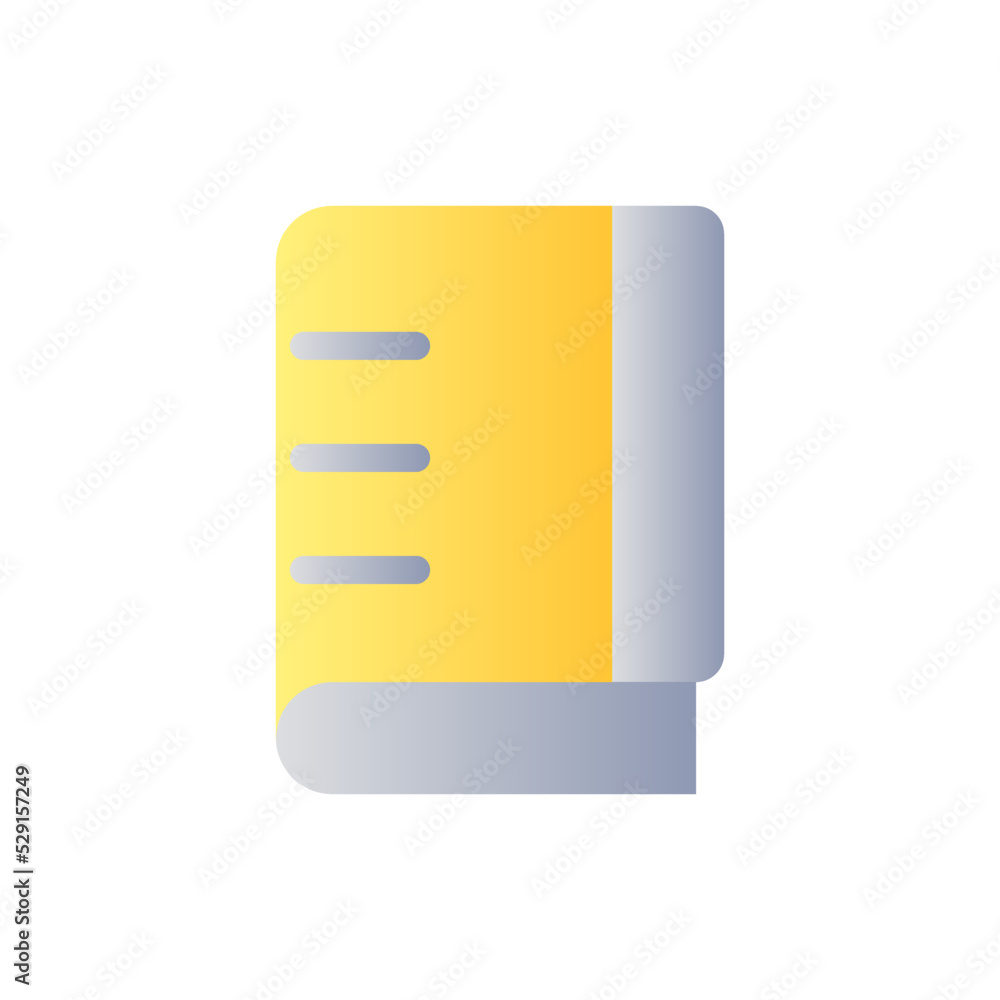 Poster school notebook flat gradient two-color ui icon. spiral composition book. note-taking during lecture