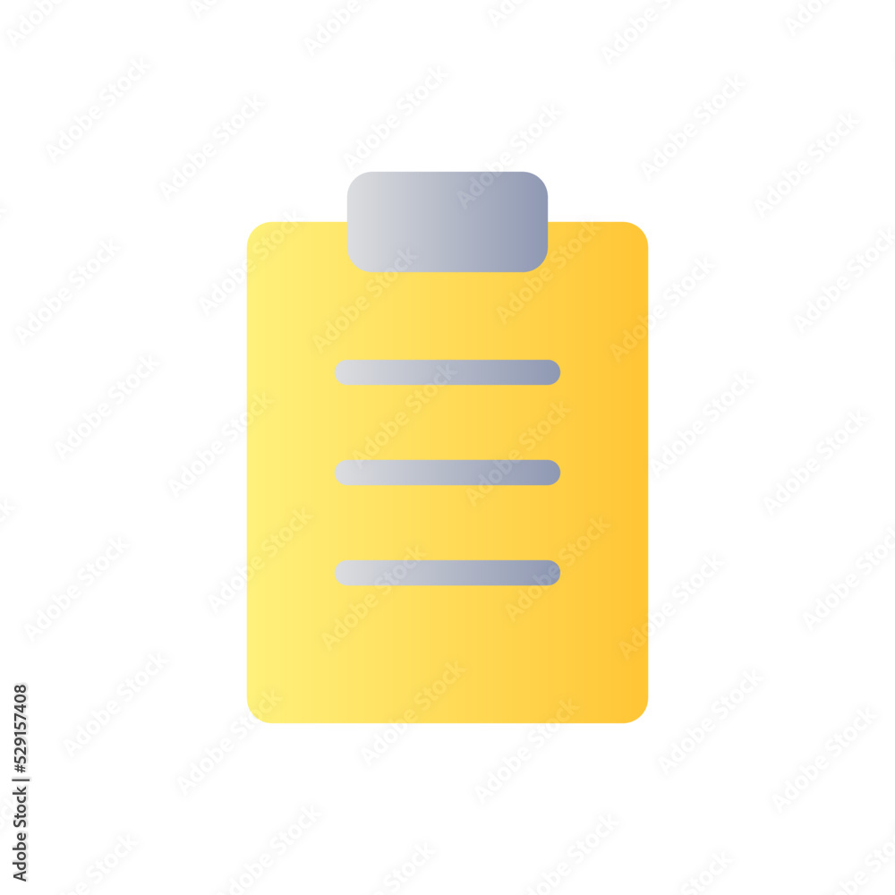 Poster filled tablet flat gradient two-color ui icon. handwriting notes. collecting patient data. stationer