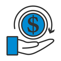 Cash Back Coin To Hand Icon