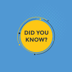 Did you know Colorful label sign template. Did you know symbol web banner
