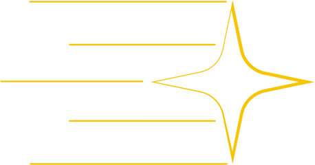 Yellow Shooting Star Outline Icon