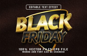 Black Friday 3d editable text effect premium vectors