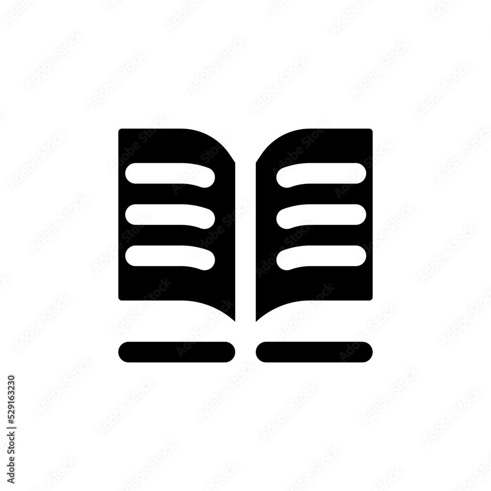 Poster public library black glyph ui icon. assignment writing. doing homework. user interface design. silho