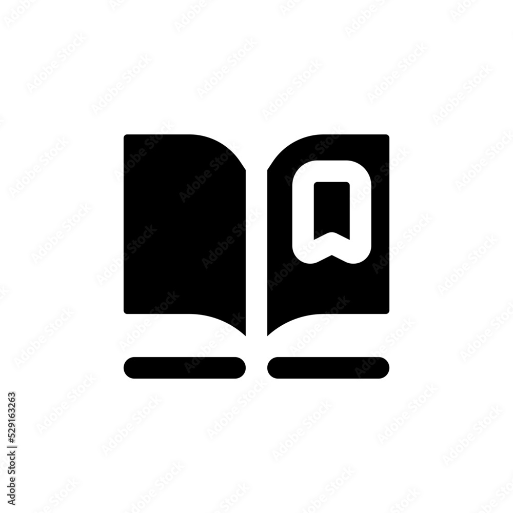 Poster reading e book black glyph ui icon. digital library. educational app. user interface design. silhoue