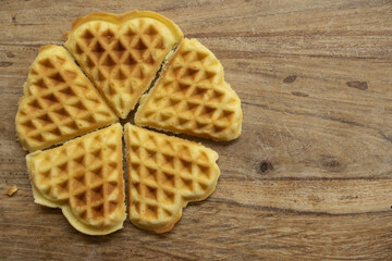 homemade waffle made into wedges