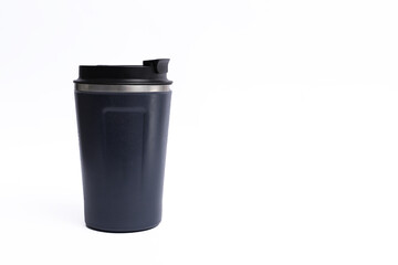 thermos  coffee on white background 