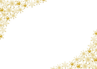 雪の結晶　フレーム　ゴールド