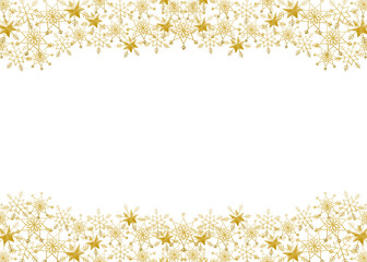 雪の結晶　フレーム　ゴールド