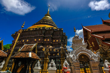 Obraz premium Landmark unseen travel to Wat Phra That Lampang Luang Temple. A landmark to visit in Lampang province, Northern of Thailand