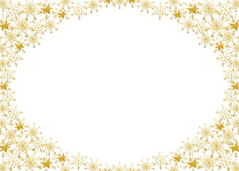 雪の結晶　フレーム　ゴールド