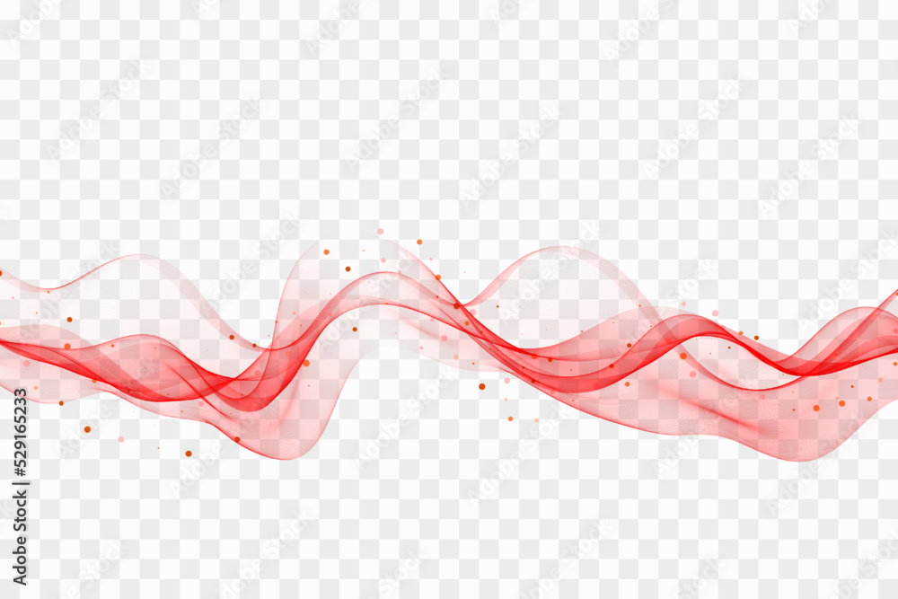 Canvas Prints abstract red wavy object. red transparent wave. color wave with confetti for brochure, website, flye