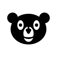 Cartoon bear head. Vector illustration on white background. 