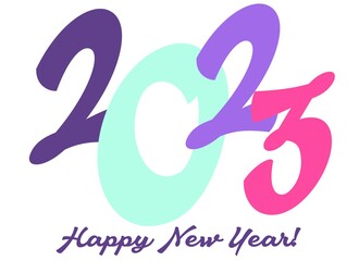 2023 Happy New Year with Colorful text