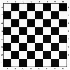 Illustration of classic chessboard as a template for education. Analysis of moves and situations