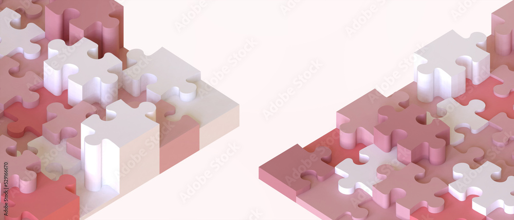 Poster abstract background. jigsaw puzzles and creative business idea for metaverse network connection and 