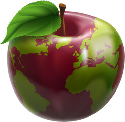 Globe Apple Concept Illustration