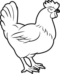 An illustration of a chicken, could be a food label or menu icon for chicken