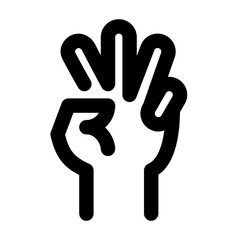 Obraz premium Three Fingers Line Icon Vector