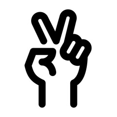 Two Fingers Line Icon Vector