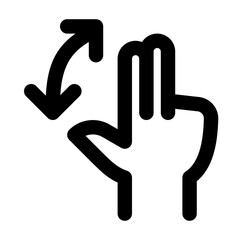 Rotate Finger Line Icon Vector