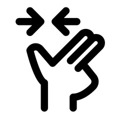 Pinch Finger Line Icon Vector