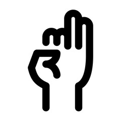 Obraz premium Two Fingers Line Icon Vector