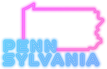 Pennsylvania Neon USA State