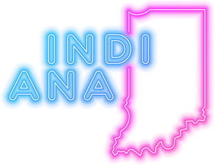 Indiana Neon USA State