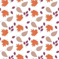 seamless pattern with autumn leaves