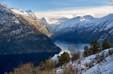 Hellesylt, Gerianger fjord, Stranda, Møre og Romsdal, Norway. 