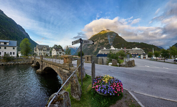 Hellesylt, Gerianger fjord, Stranda, M&oslash;re og Romsdal, Norway. 