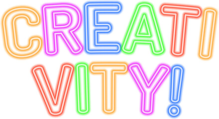 creativity neon text