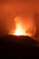 Fototapeta premium The Tajogaite volcano erupted on September 19, 2021 on the island of La Palma, Canary Islands.