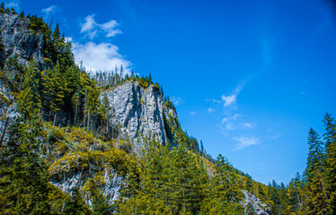 Mountain view with blue sky