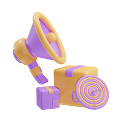 3d illustration digital marketing promotion social media and e-commerce advertising