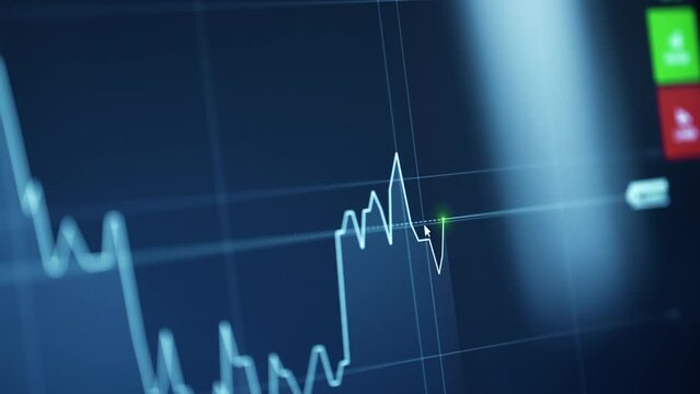 Graph of crypto currency online. Quotes of eth and btc at stock exchange. Market chart of ethereum or bitcoin price. View at the trading app on the screen of the laptop or pc. Bearish or bullish trend