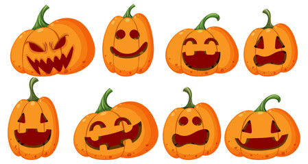Halloween pumpkin or jack o lantern - obrazy, fototapety, plakaty