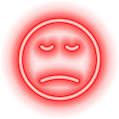 sad emotion face neon